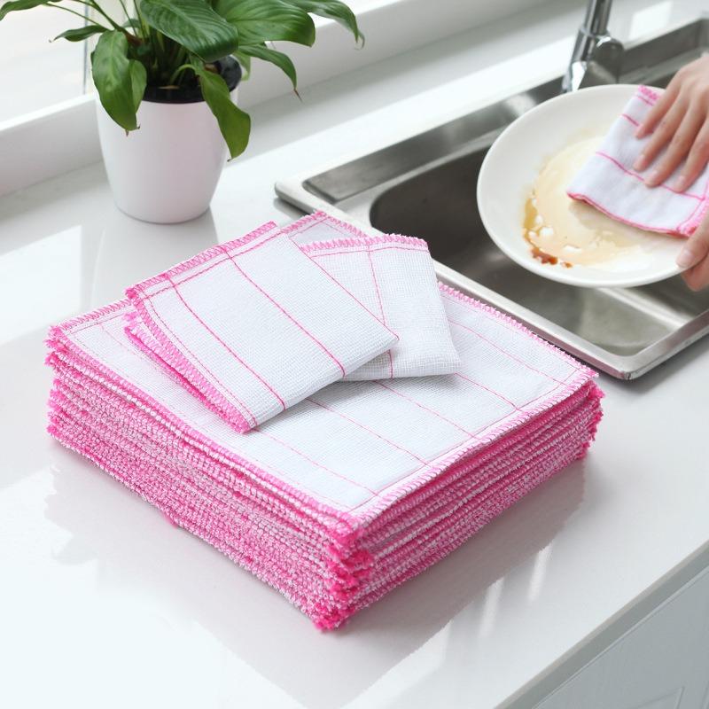 

Dishcloth - Rainbow Oil-Resistant Multi-Layer Cleaning Cloth - Dishwashing Cloth - Absorbent Cotton Thread Table Cloth C17K2 1pc