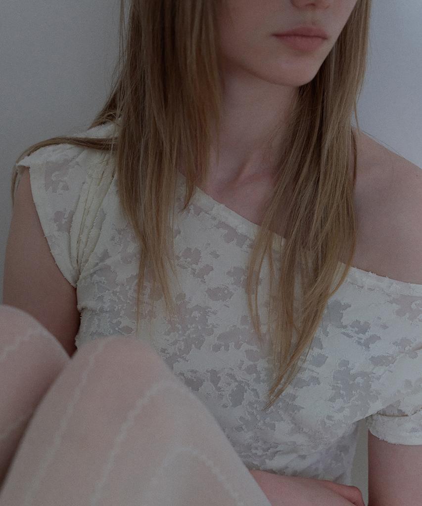 Unessin Jacquard Cowl-Neck Top_Ivory