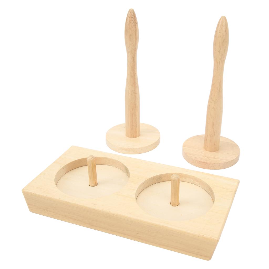 Doppelter Garnknäuelhalter Spindel Holz Näh Häkelwerkzeug Spinnwolle Fadenhalter Spender