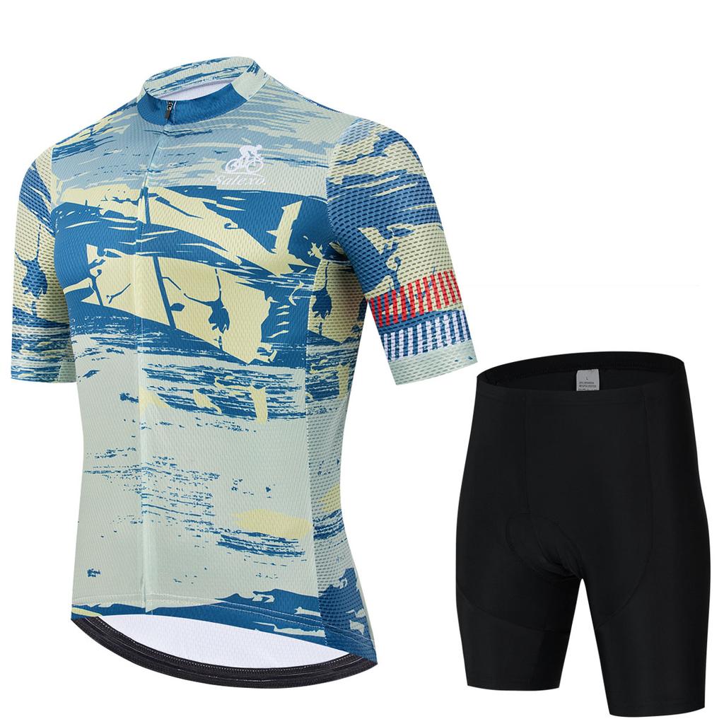 2026 Trend Cycling Jersey Summer Set Men Breathable Bicycle Cycling Clothing Short Sleeve Mountain Bike Jersey Sportswear Suit