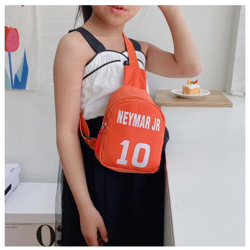 Korean Style Nylon Bumbag for Kids, Cute Letter Print Chest Pouch, Fashionable Crossbody Shoulder Bag for Boys and Girls KTB