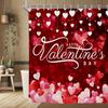 1Pcs Happy Valentine'S Day Shower Curtain Red Love Bathroom Curtain Couples Theme Waterproof Curtain Romantic Valentine'S Day