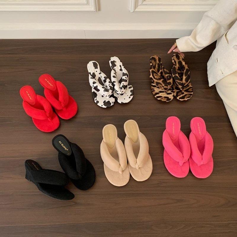 Fashion Comfort Soft Wedges Slippers Women Summer Sexy Clip Toe Flip Flops Fashion Non-slip Vacation Beach Slide Sandals Sandalias Mujer