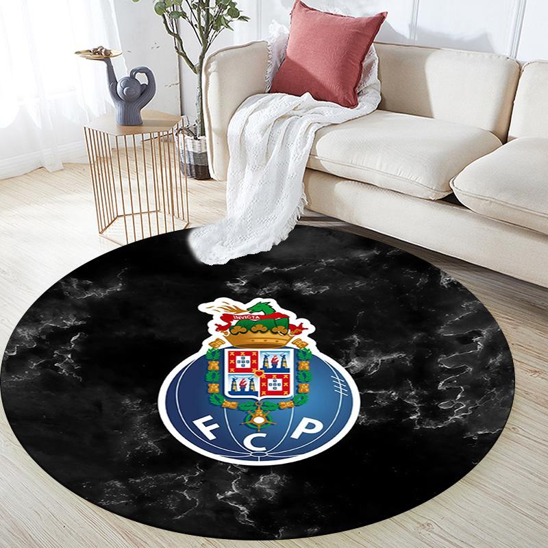 Futebol Clube do Porto Round Area Rug,Carpet Rug for Living Room Bedroom Sofa Playroom Decor,Non-slip Floor Mat
