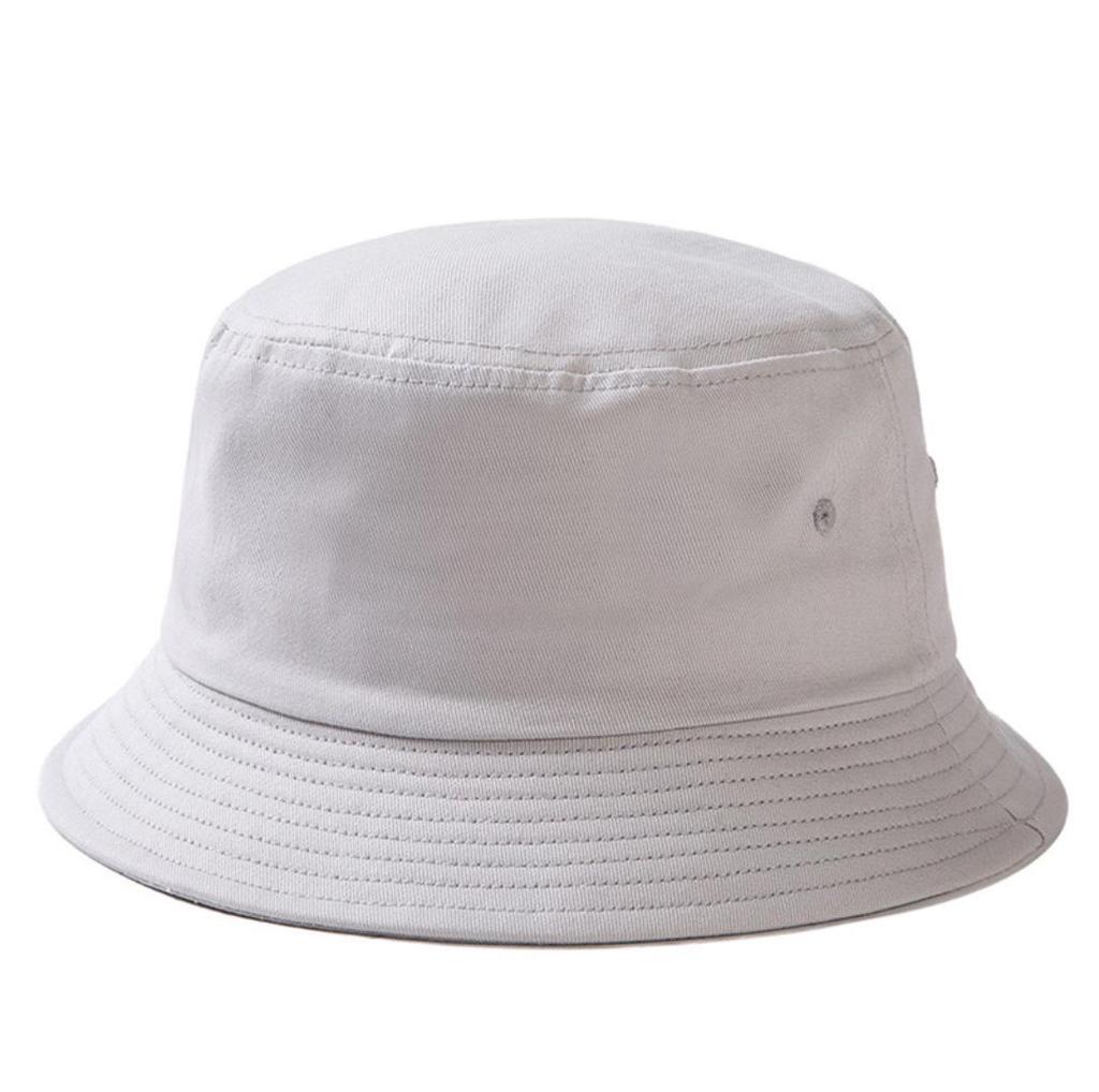 Custom Logo Pure Cotton Bucket Hat - Solid Color, Sun Protection for Outdoor Travel