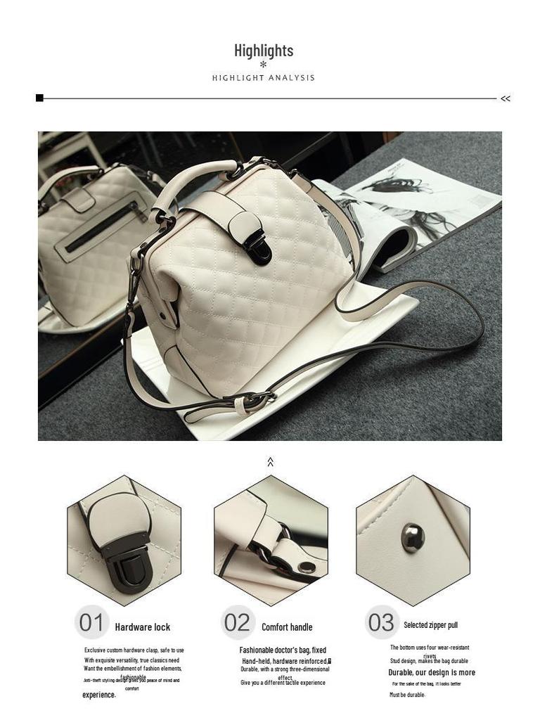 2025 Korean Style Trendy Women's Diamond Shoulder Bag - Fashionable, Versatile, Simple Handbag & Messenger Bag