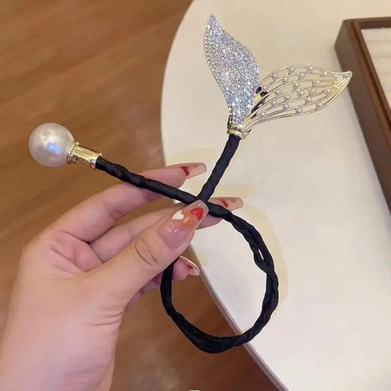 Whale Tail Rhinestone Flower Hair Clip Hair Bun Maker Bundle Hair Tie Lazy Hair Curler Hair Accessories Hair Styling Tool