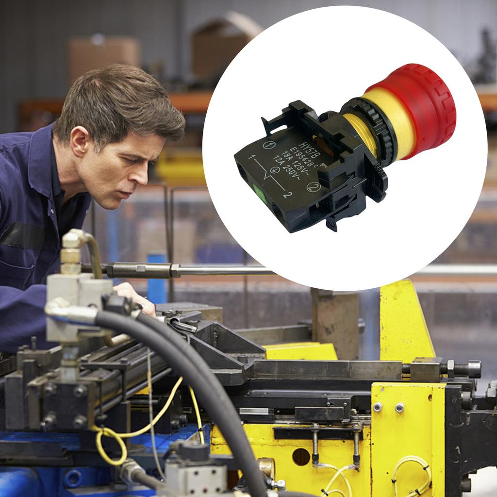 HY57B Emergency Stop Push Button Switches Round Industrial Pushbutton Switches for Machinery Equipment Enduring