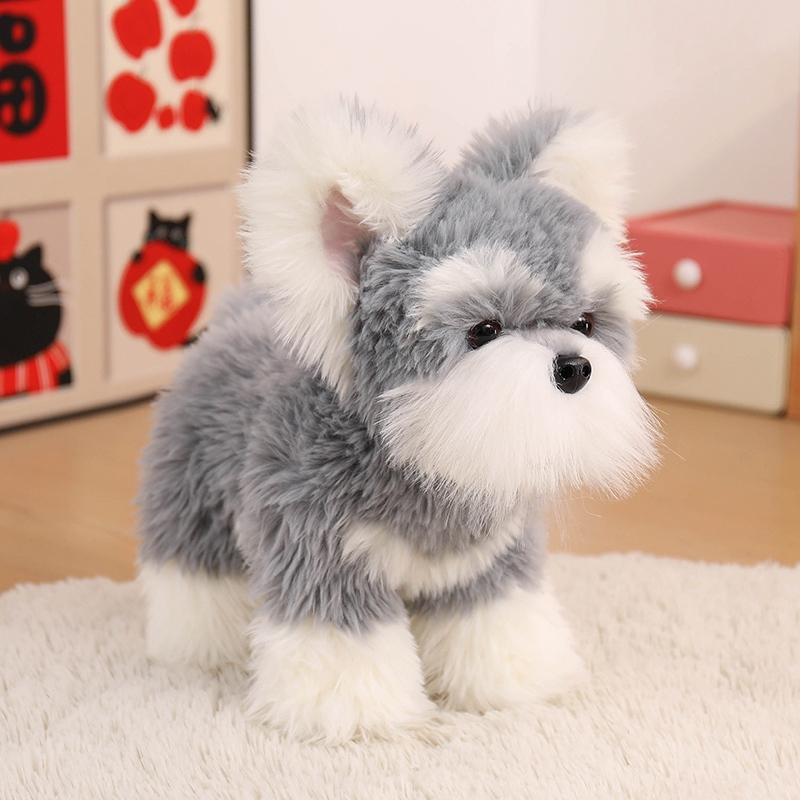 22/28cm Kawaii Streuner Hund Serie Plüschtier Schnauzer Plüschpuppe Weiches Stofftierpuppe Kindergeburtstagsgeschenk Heimdekoration