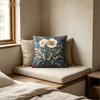 William Morris Inspired Floral Print Throw Pillow Cover, Vintage Botanical Decorative Cushion