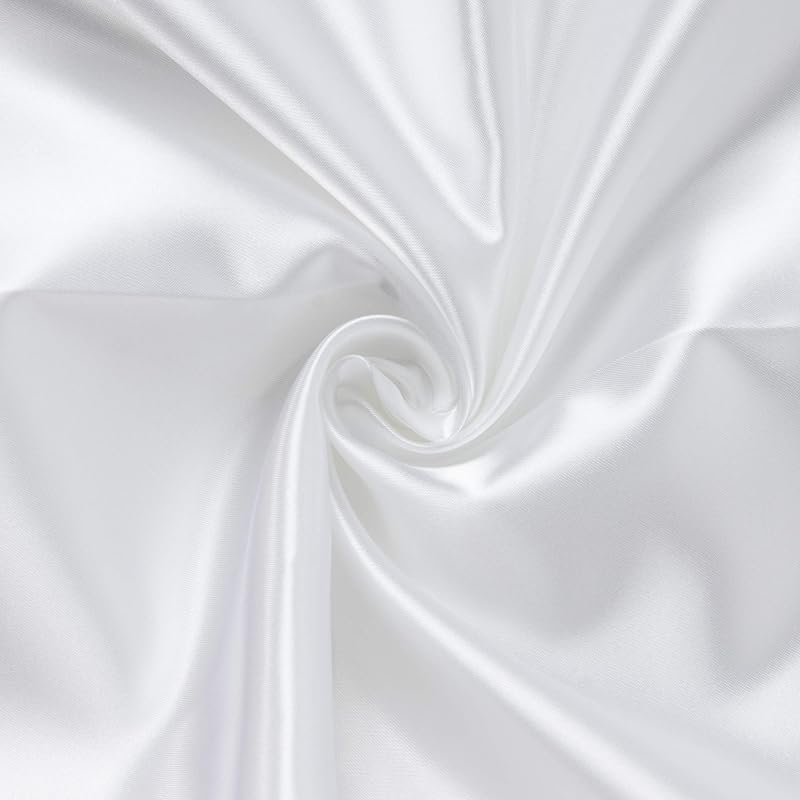 Kiyohara Silklike Satin Fabric, Approx. 122cm x 1m Cut, Col. KW White T880-1