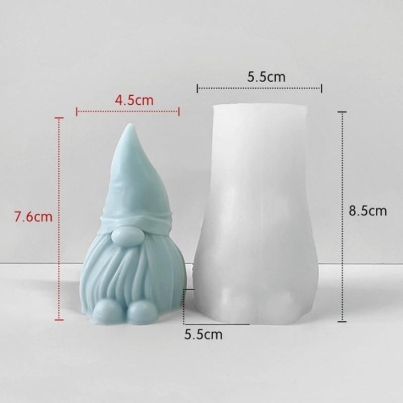 

3D Gnome Candle Silicone Mold DIY Soap Polymer Clay Epoxy Resin Mold Christmas Decoration Gifts Home New Year Decors