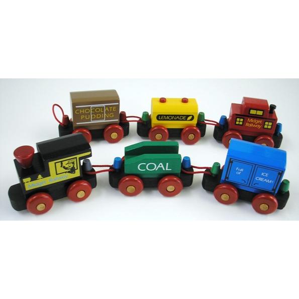 6-car wooden train set