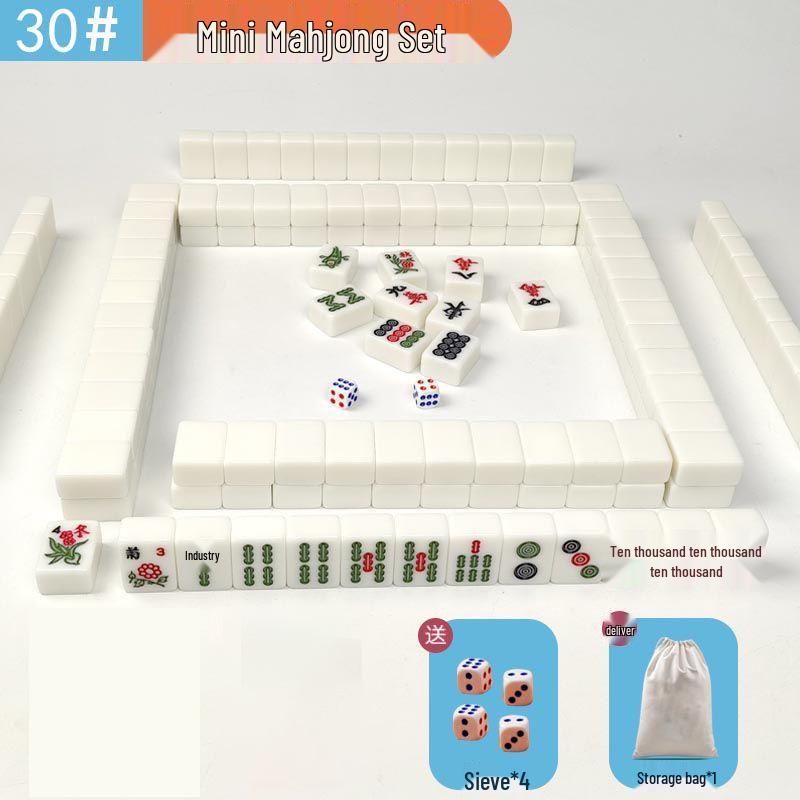 Compact Hand-Rubbed Mini Mahjong Set for Travel & Outdoor Use