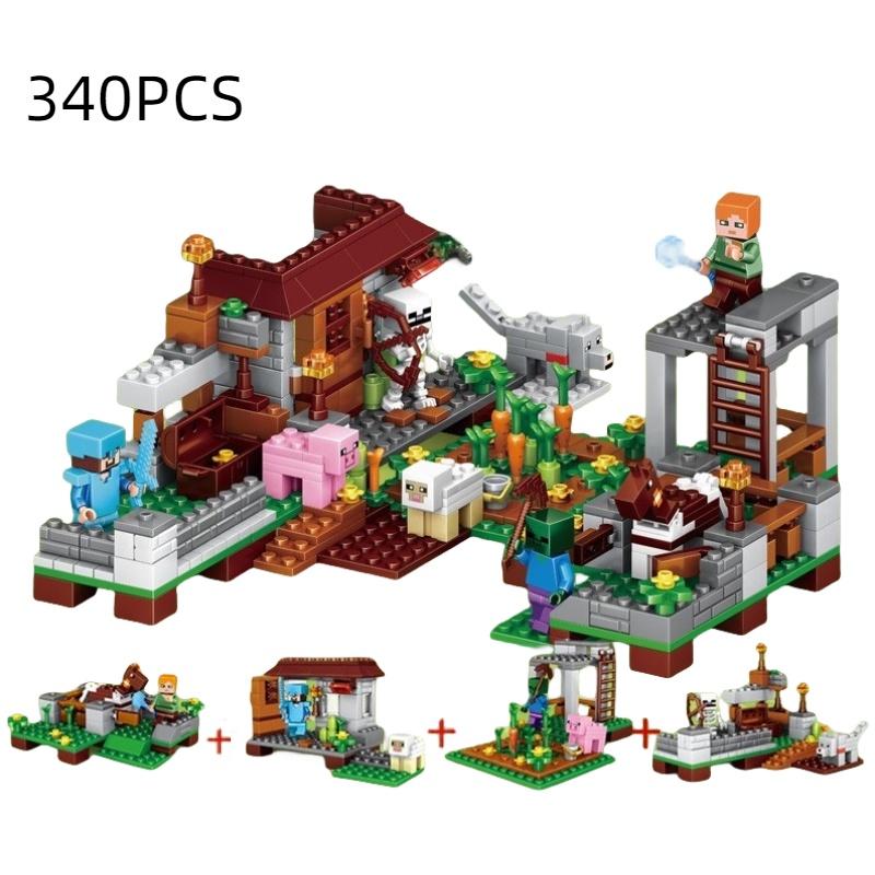 

My World Compatible Lego Building Blocks Children s Educational Assembly Toy Shadow City Lava Cave Abs Plastic Material 340PCS