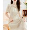 Petite Slimming New Chinese Style Short-Sleeve Cheongsam Dress