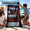 Custom Name Personalized Liverpool FC Print Beach Towel, for Trip Camping Beach Party Home Decor, Birthday Gift for Family & Friends