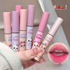 4-Pack Pink Cat Mist Lip Mud Set Nude Matte Lip Makeup Silky Texture Easy to Color Lip Glaze Lipstick
