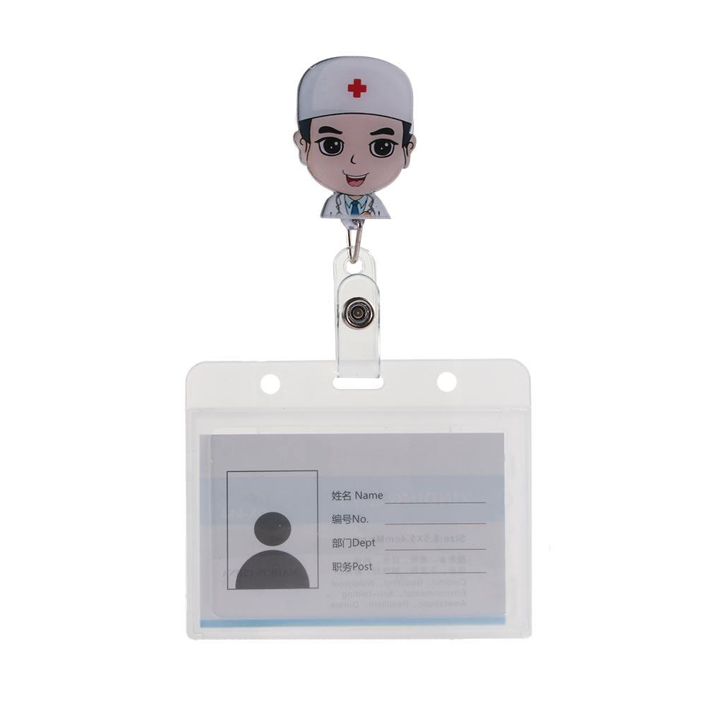 Card Holder Clip Badge Holder Clip Name Card Holder Nurse Doctor ID Badge Holder Retractable Badge