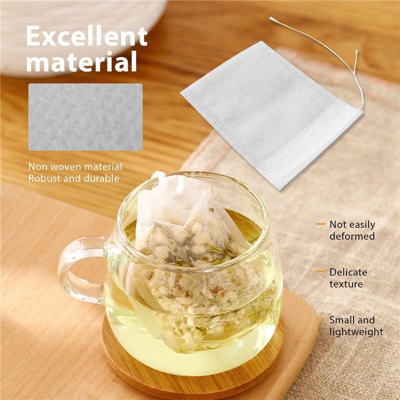 ABUL-800 Pcs Disposable Tea Filter Bags Empty Cotton Drawstring Seal Filter Tea Bags For Loose Leaf Teal(3.54 X 2.75 Inch)