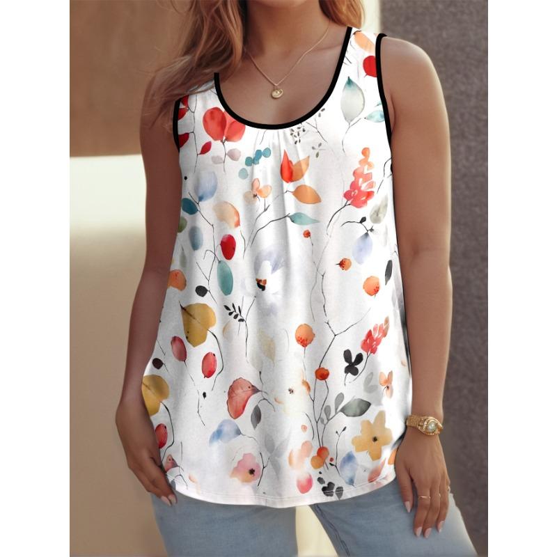 Plus Size, Comfortable, Casual, Elegant Vacation-style 3D Printed Pattern Plus-size 1XL