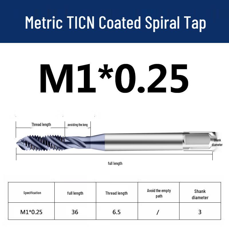 Jundingying TICN Spiral Tap M1*0.25