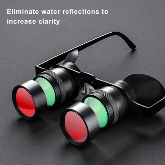 Outdoor Fishing Binoculars Glasses 10X Zoom Magnification Adjustable Hands-Free Portable Bird Watching Theater Concert Binocular Telescope
