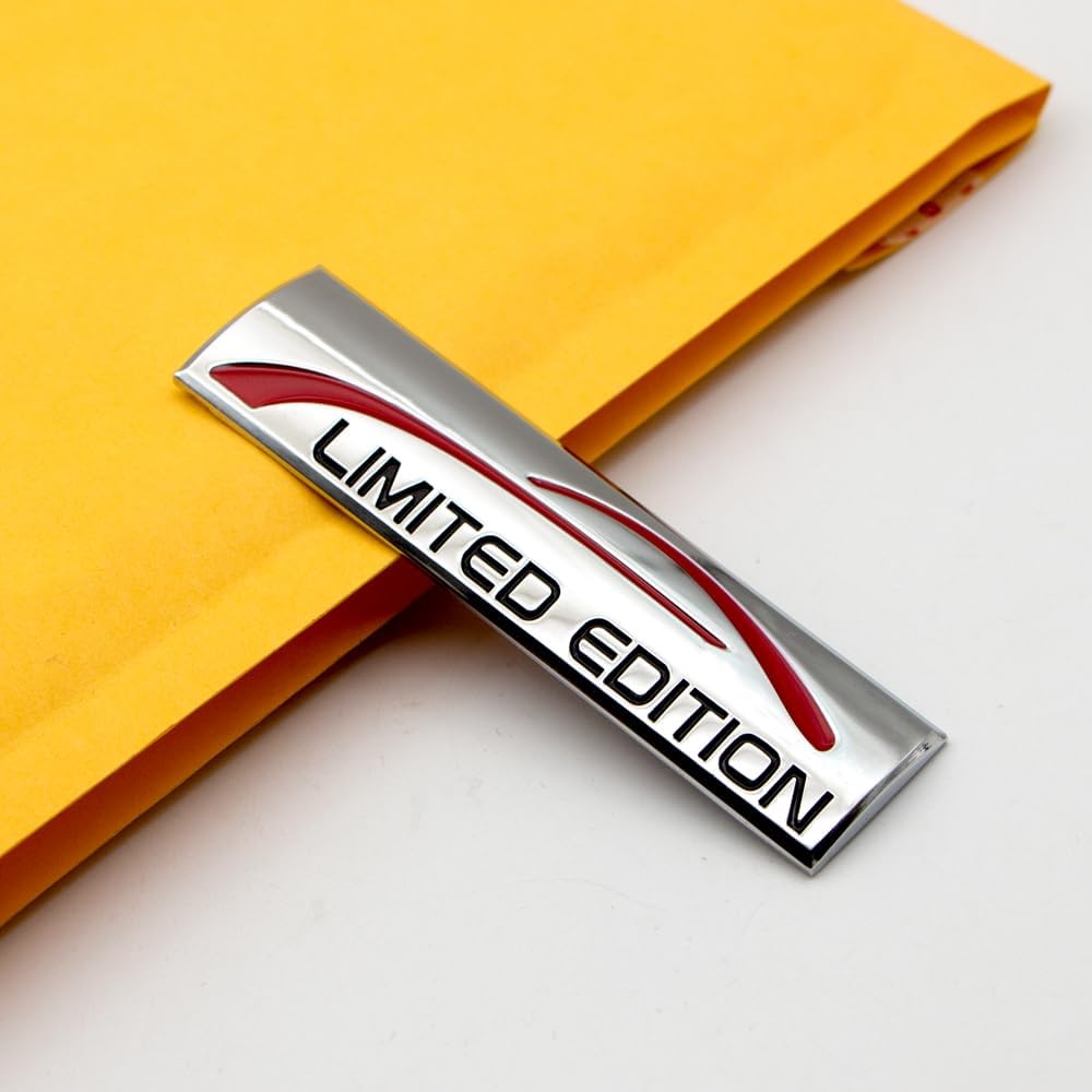 

2Pcs Chrome Metal Limited Edition Logo Car Lid Trunk Luxury Emblem SUV Racing Letter Badge 3D Sticker (Black) срібний