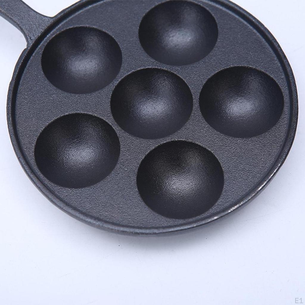 Takoyaki Pan Barbecue Plate 6 Holes Portable Nonstick Practical Baking Grill for