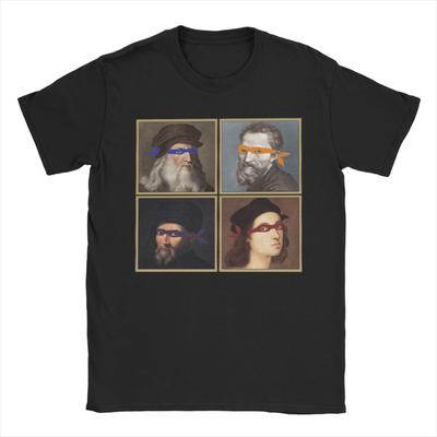 Koszulka Męska Science Turtles Mutant Ninja Leisure Czysta Bawełna T-shirt Okrągły Dekolt Krótki Rękaw Koszulka Pomysł na Prezent Ubrania