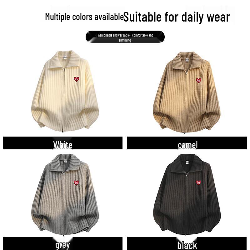 izzue Unisex Henley Neck Cardigan Sweater