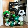 Fotbalová narozeninová sada balónků Černá čísla 0-9 Balónek 4D fotbalový balónek pro dekoraci narozeninové oslavy Dekorace sportovní oslavy