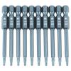 10pcs 1 4inch Hex Shank 65mm S2 Alloy Steel Five Star Screwdriver Bits Set H6.3*65*TS8