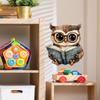 Cartoon Carefully Read The Book Owls Bedroom Study Home Background Decoration Wall Stickers