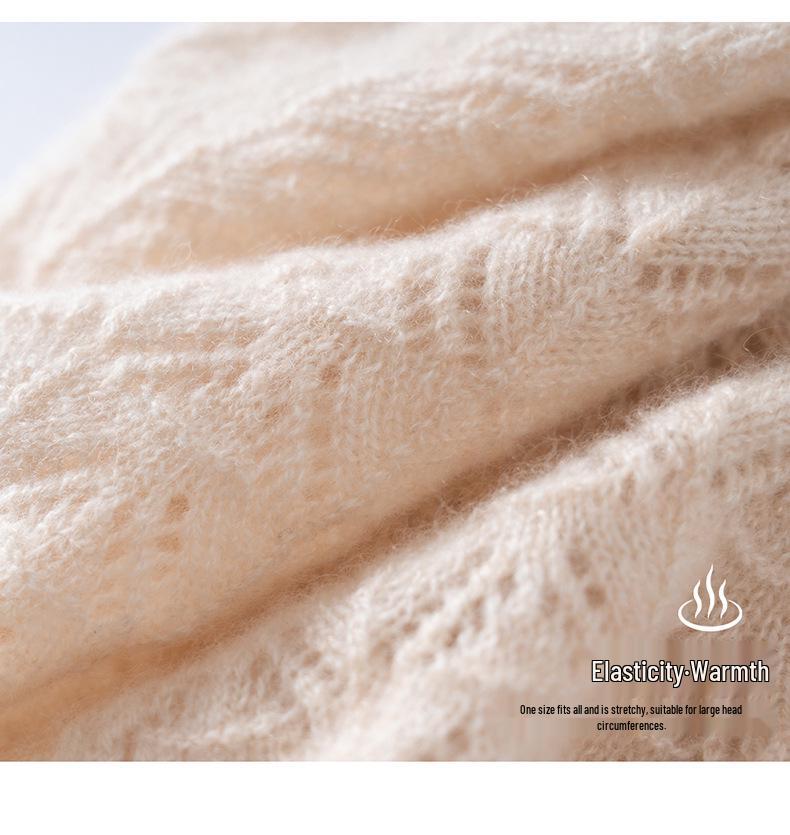 Cashmere Neck Warmer: 100% Pure Cashmere, Hollow Knit, Fashionable Warm Scarf