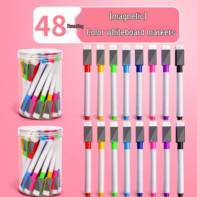 Magnetic Erasable Whiteboard Marker: Water-Based Colored Pen for Children, Crayon & Paintbrush for Drawing and Teaching.