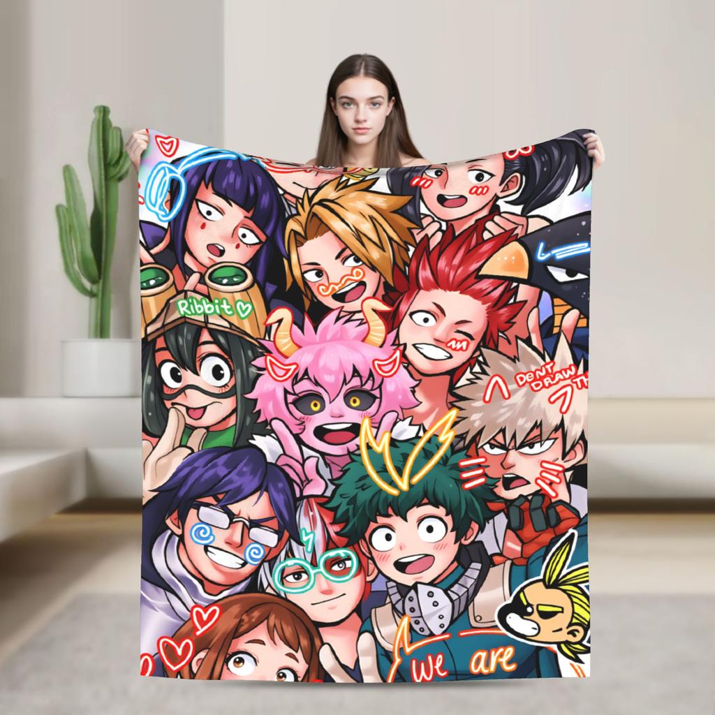 My Hero Academia Super Soft Blankets  Airplane Travel Plush Throw Blanket Aesthetic Couch Bed Flannel Bedspread Sofa Bed Cover