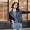 Spring new leather jacket women's short motorcycle clothing casual small leather spring and autumn leather jacket