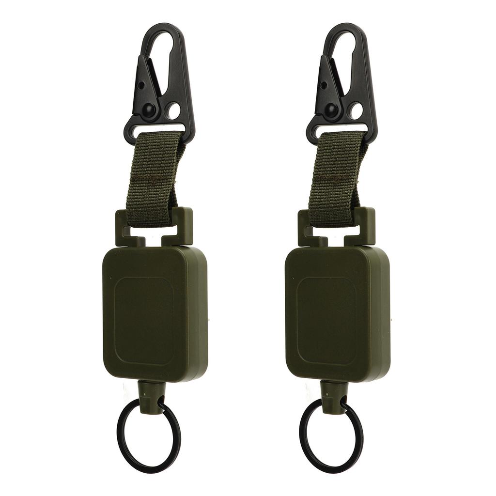 2 PCS Easy Pull Buckle Keychain Olecranon Buckle Stretchable Quick Release Buckle Key   for Bag Pants