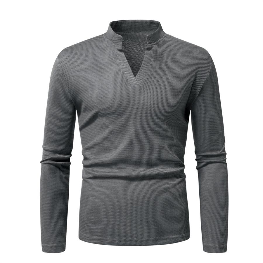 

Autumn and Winter Men s Long-sleeved T-shirt V-neck Thin Men s Bottoming Shirt S Темно-синій