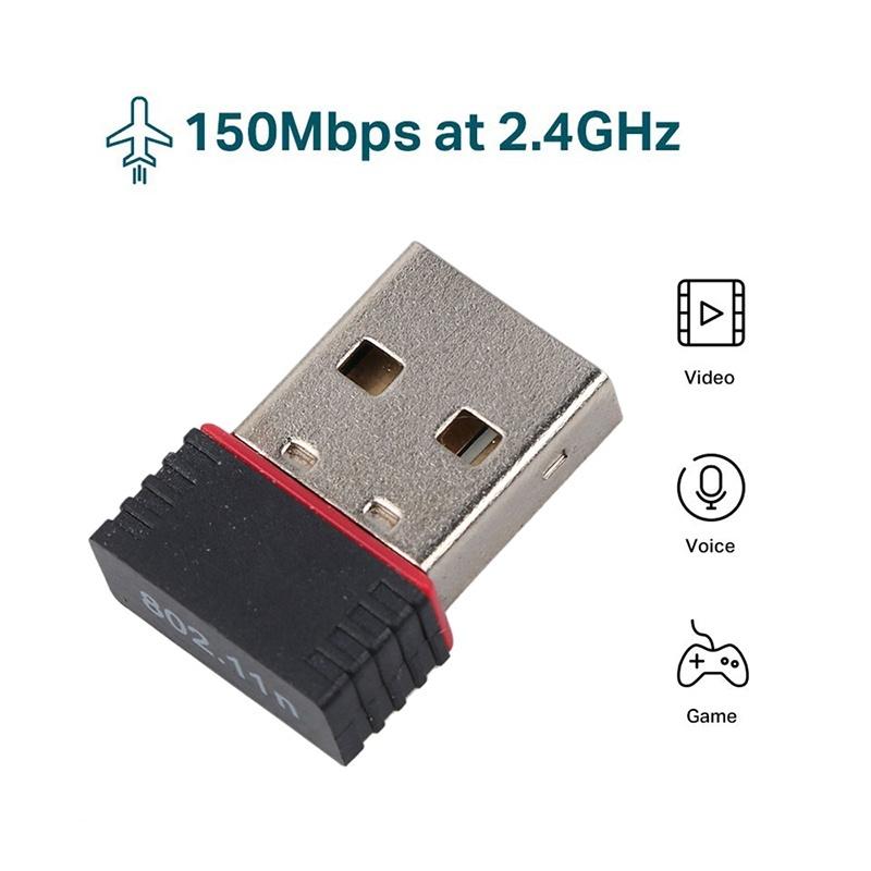Mini USB Wi-Fi Adapter 2.4G Wireless Network Card USB 2.0 WiFi Ethernet Receiver Dongle 802.11 b/g/n For PC Computer Accessories