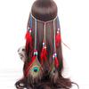 (SU)Women Ornaments Bohemian Peacock Feather Hair Hoop Hair Band Headwear