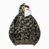 Sweat à capuche Camouflage Tête de Requin Hello Kitty: Veste à fermeture éclair dessin animé pour homme