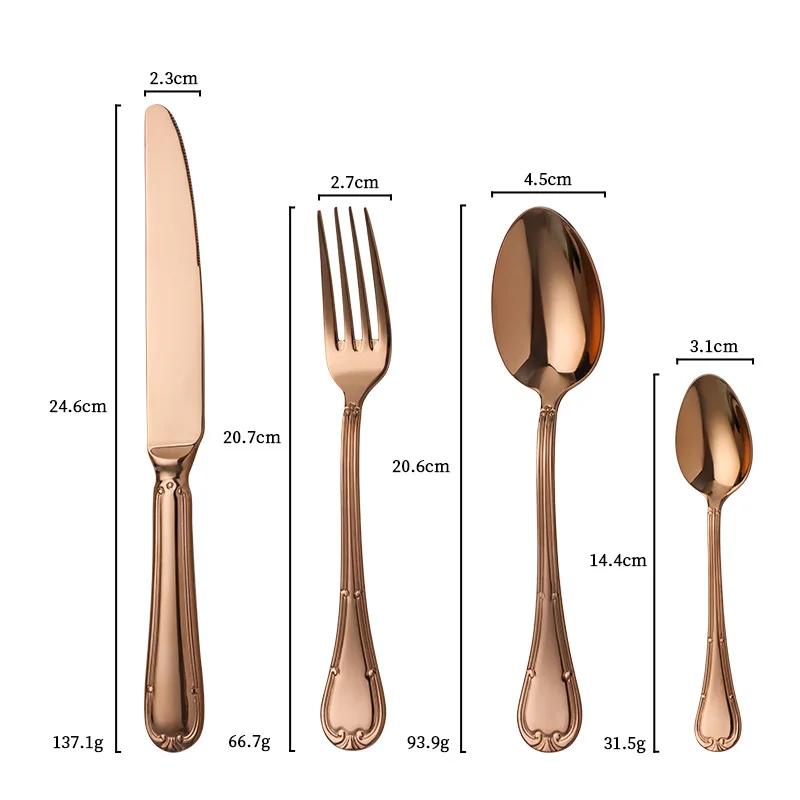 304 Phnom Penh Hotel Solid Forged Steak Knife Nordic Style Stainless Steel Commercial Wedding Suit Fork and Spoon Cutlery Set