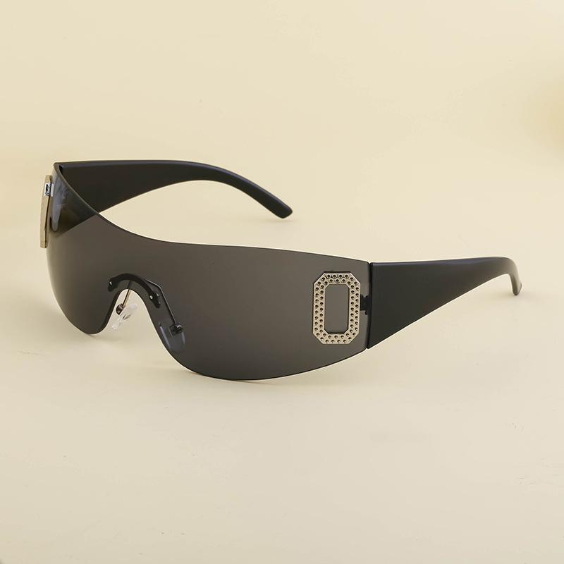 Retro Frameless Windproof Sunglasses Women'S Personality Street Trend Large Frame Sunglasses Women'S Glasses