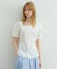 ARTID Puff Square Neck Blouse_White