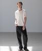 Dekkoloso Panel Rib Short Sleeve Summer Round Cardigan [White]