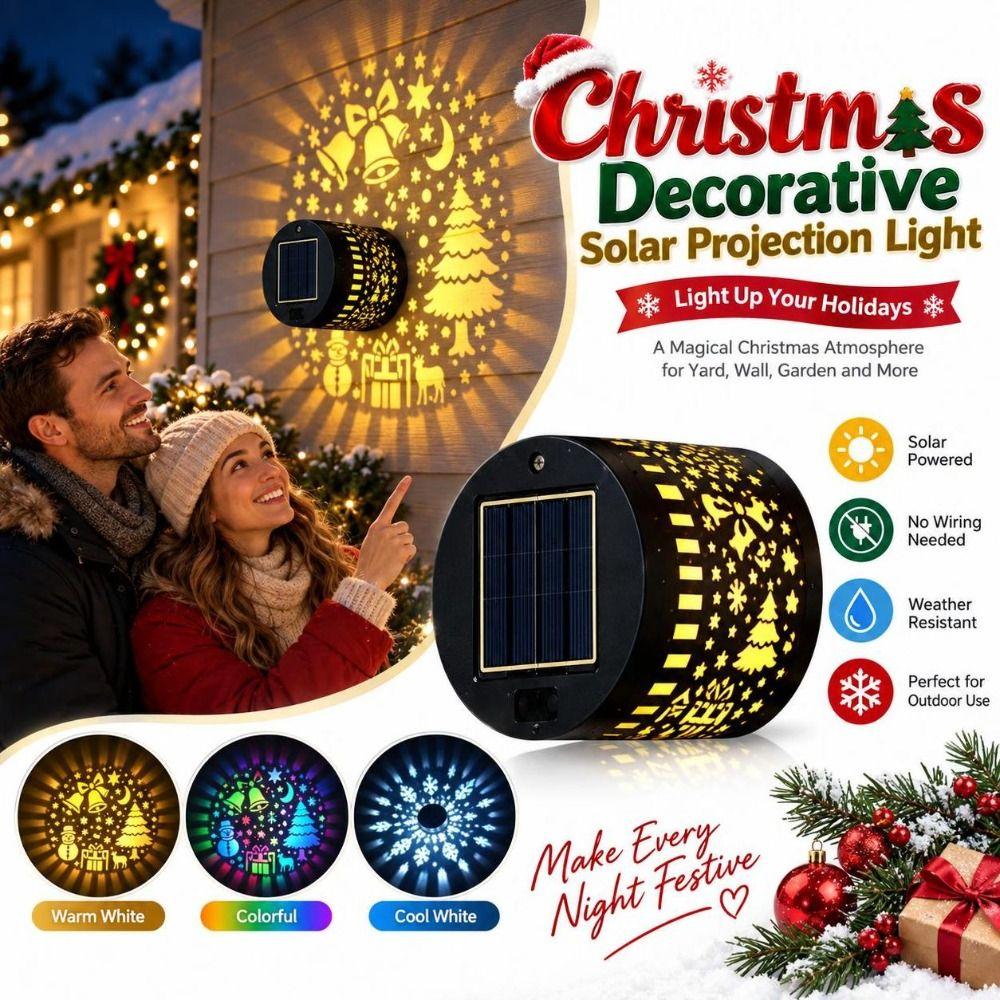 Solar Powered Solar Projection Light Multicolor Solar Wall Light Outdoor Wall Lamp