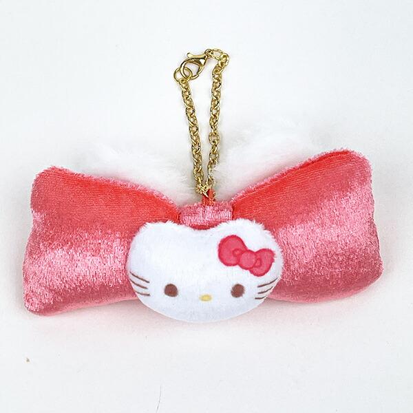 Sanrio Fluffy Ear Ribbon Bag Charm Hello Kitty Keychain Mascot