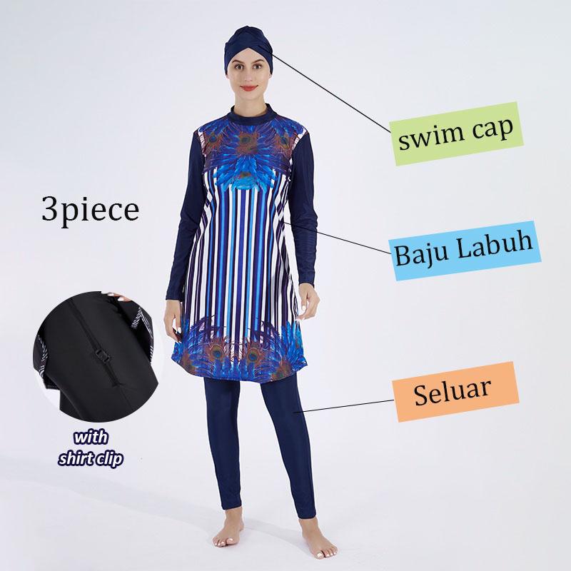 4Pcs/Set Bukini Long Sleeve Swimwear Digital Printing Elastic Fabric Structured Fit UPF50-UV Protection 6 Thread Stitching Surf